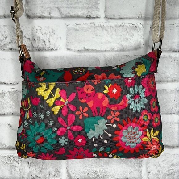Lily Bloom Recycled Material Crossbody Shoulder Bag Purse - Picture 2 of 9